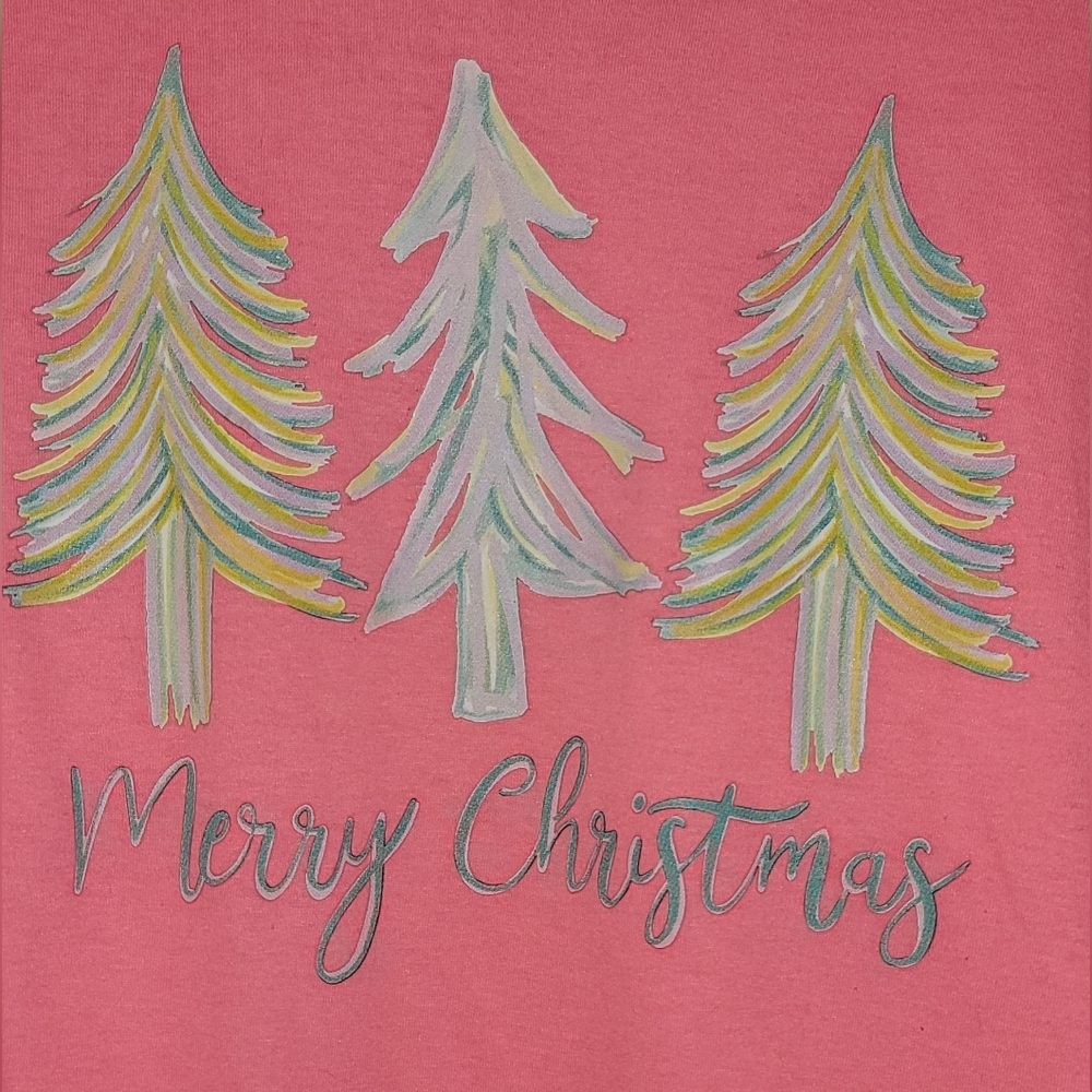 Pink Merry Christmas Graphic Tee